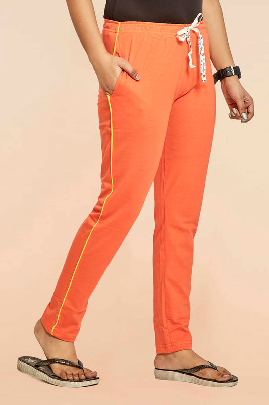 Orange Lounge Pant With Yellow Piping