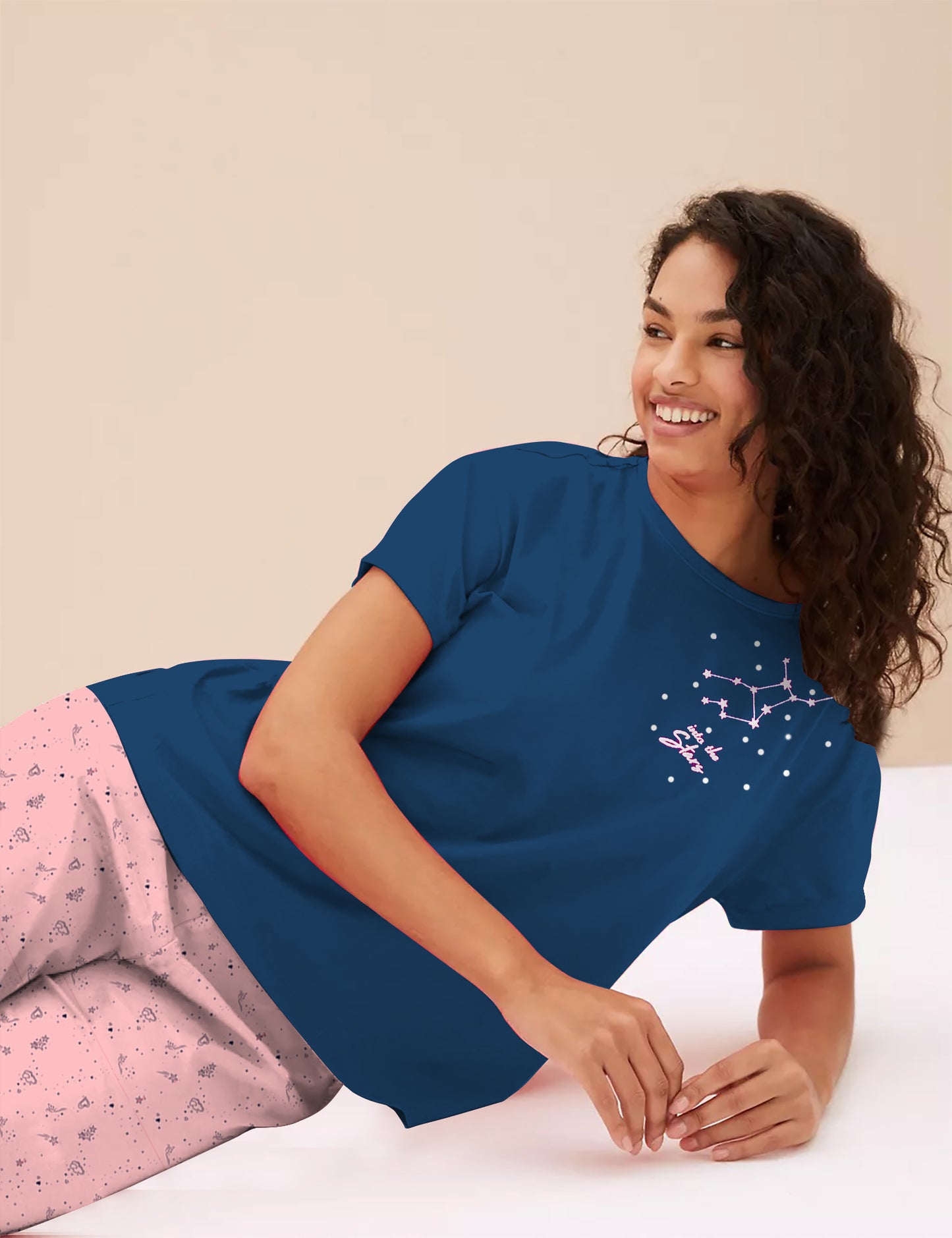 Blue Starry Night Capri Set