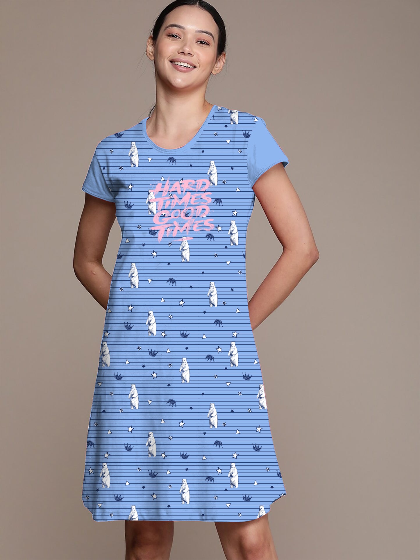 Sky Blue Teddy Nightdress