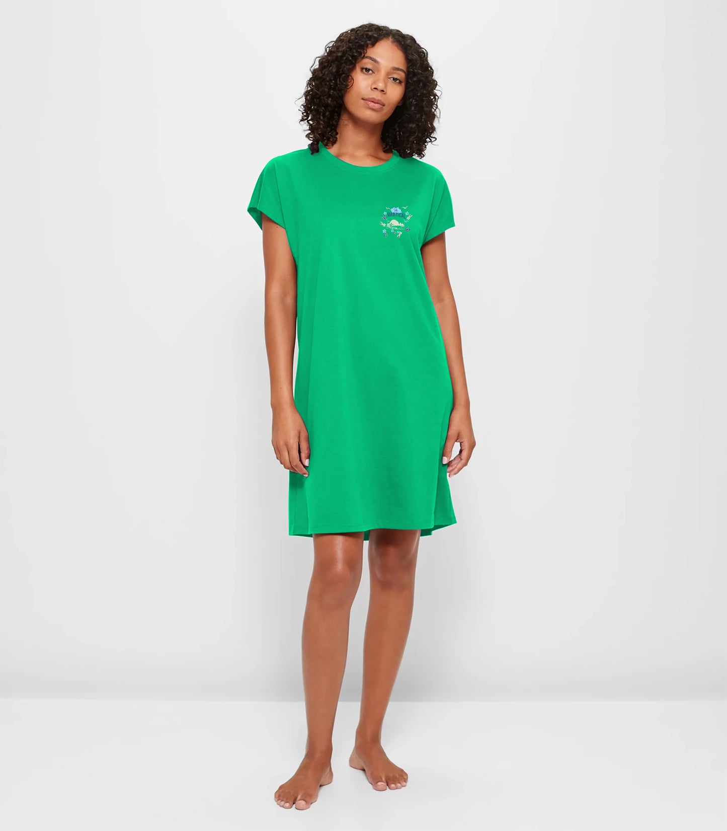 Green Printed Nightdress