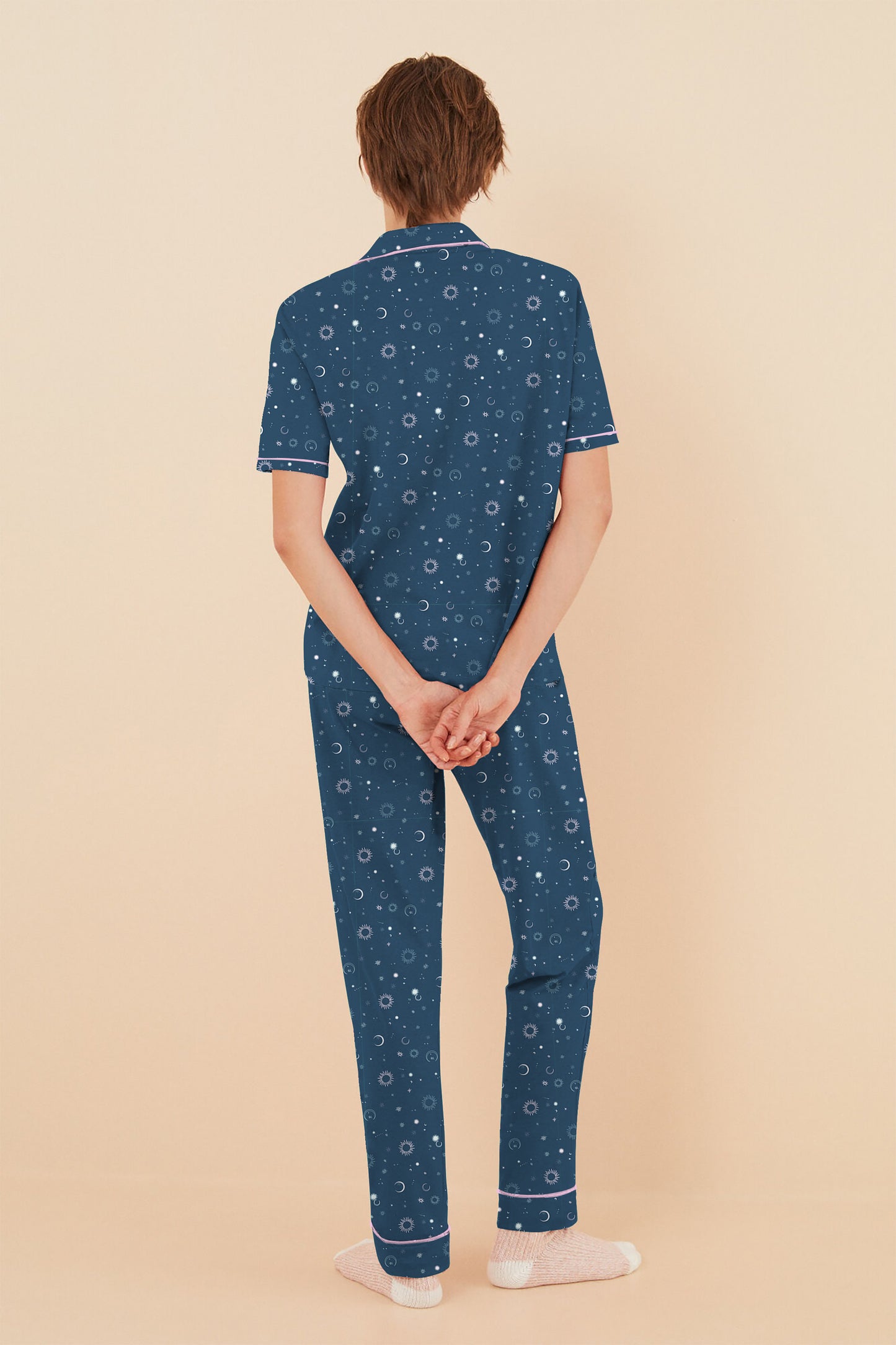 Blue Galaxy Button Down Pyjama Set