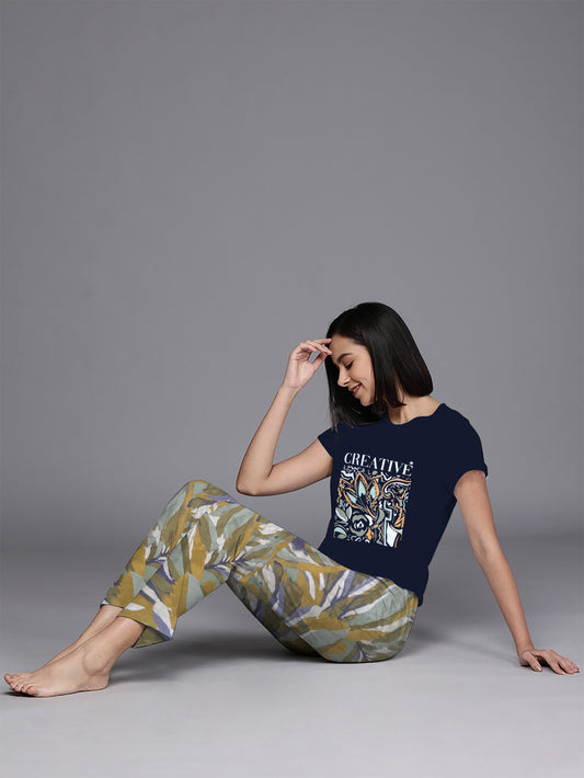 Navy Abstract Pyjama Set