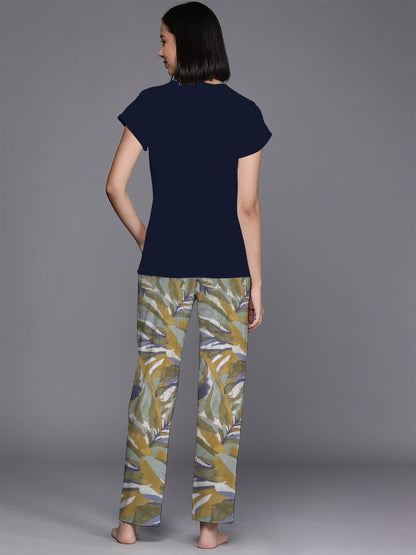 Navy Abstract Pyjama Set