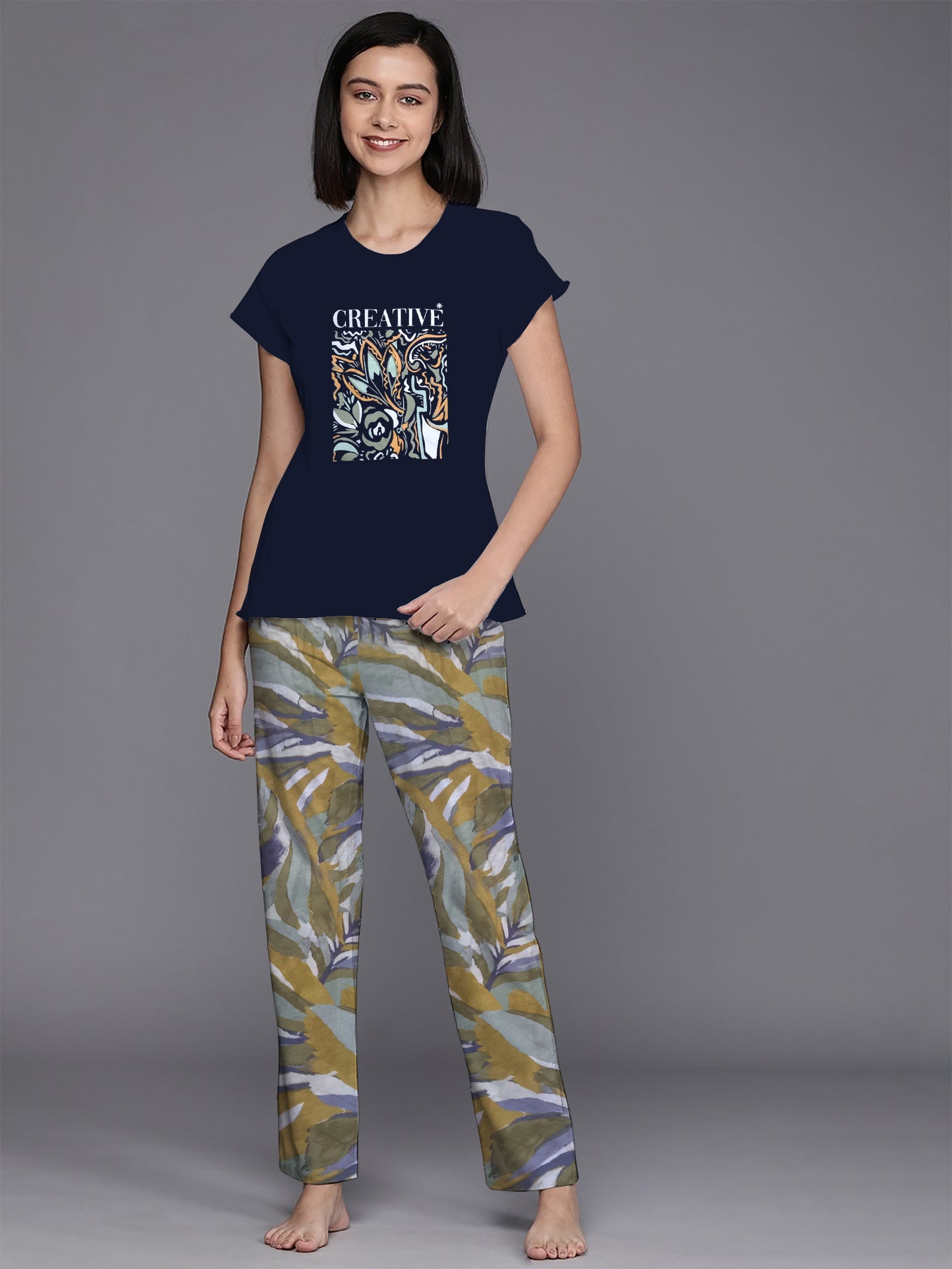 Navy Abstract Pyjama Set