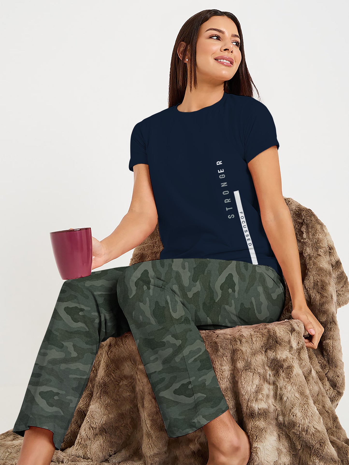 Navy Camouflage Pyjama Set